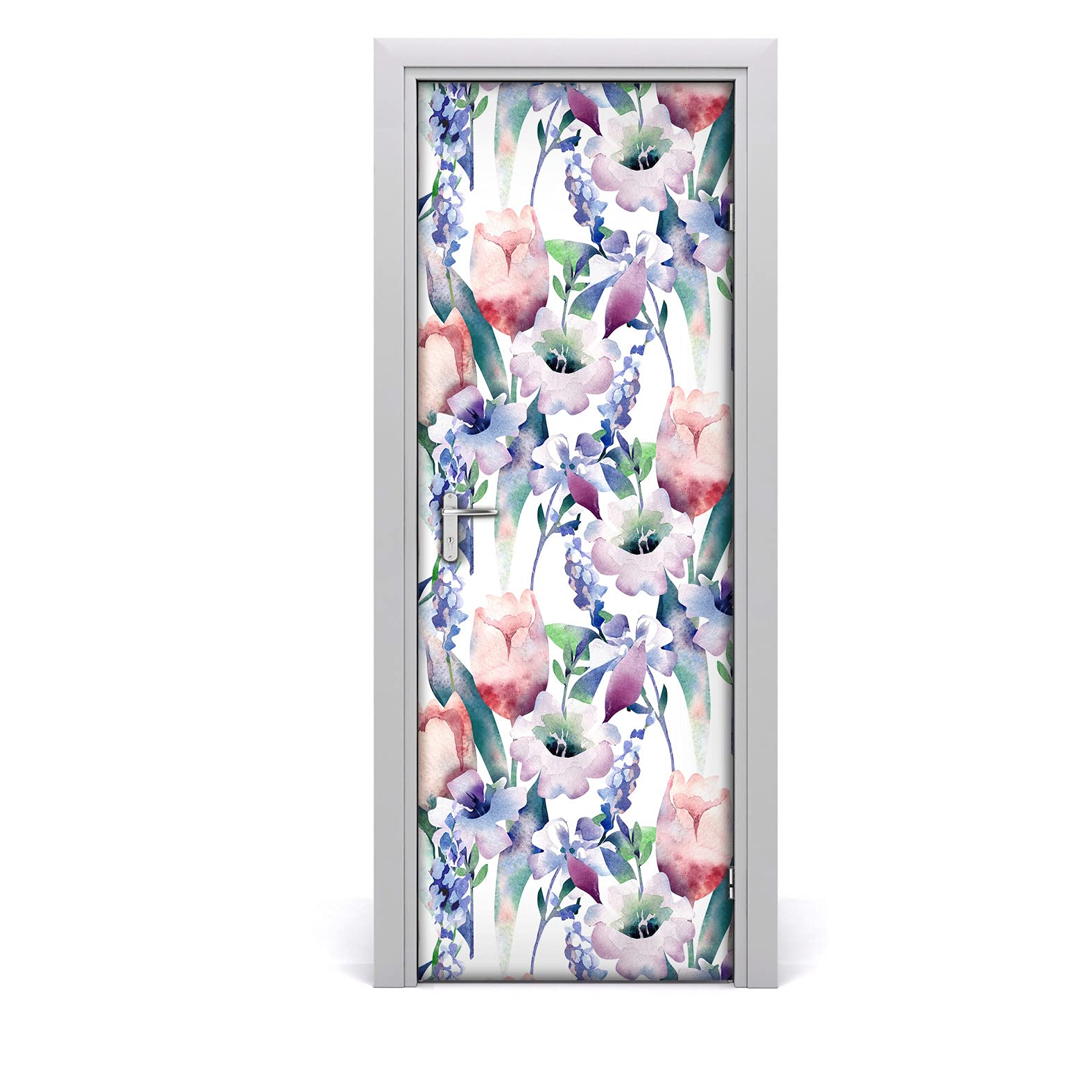 Autocollant de porte pour masquer les rayures papier peint Bouquet 77x200