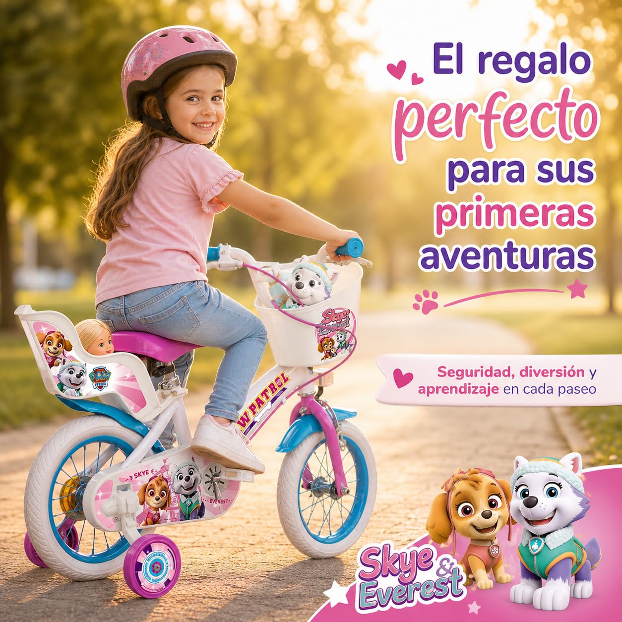TOIMSA Bicicletta 12" Paw Patrol Skye e Everest