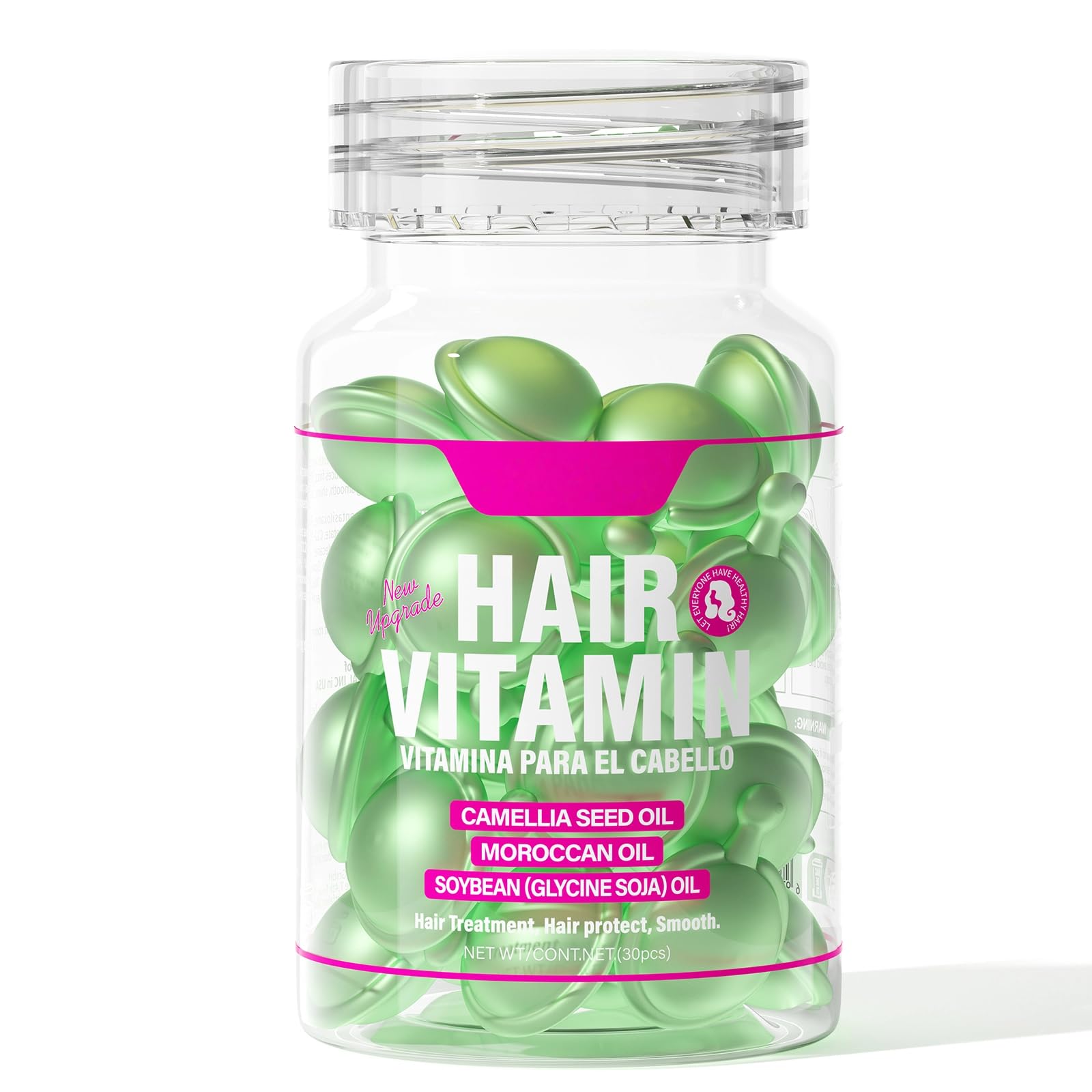 GOWWIM Hair Vitamin Serum Capsules - Argan, Macadamia, Avocado Oil Complex for Smooth, Silky Hair Growth and Repair, 30 PCS