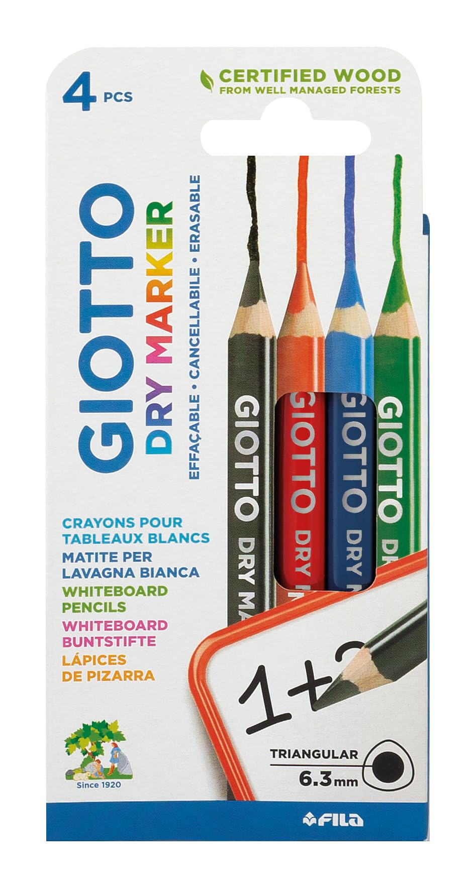 GIOTTO Dry Marker Whiteboardmarker, Blister 4 Stück