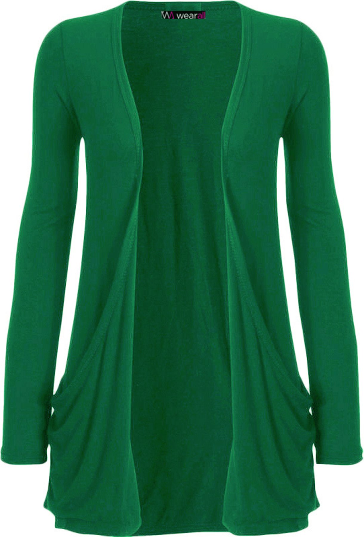 WearAll Ladies Long Sleeve Boyfriend Cardigan Womens Top Jade 24-26