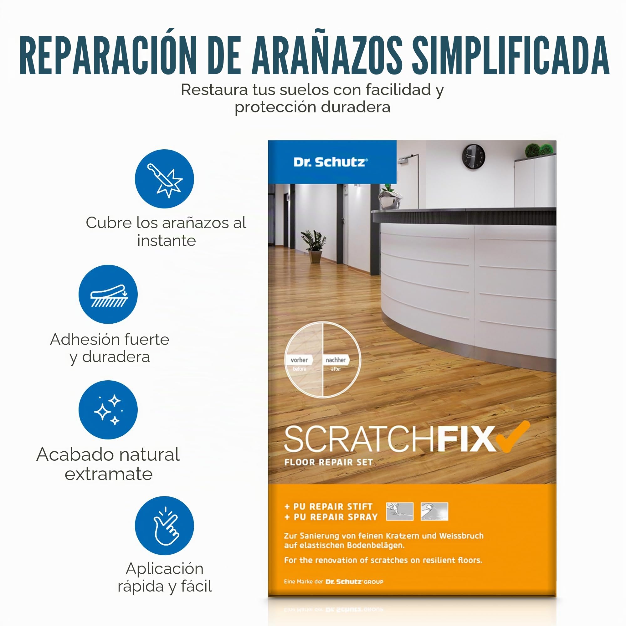 Dr. Schutz Scratch Fix - Juego de vinilos para reparar el suelo
