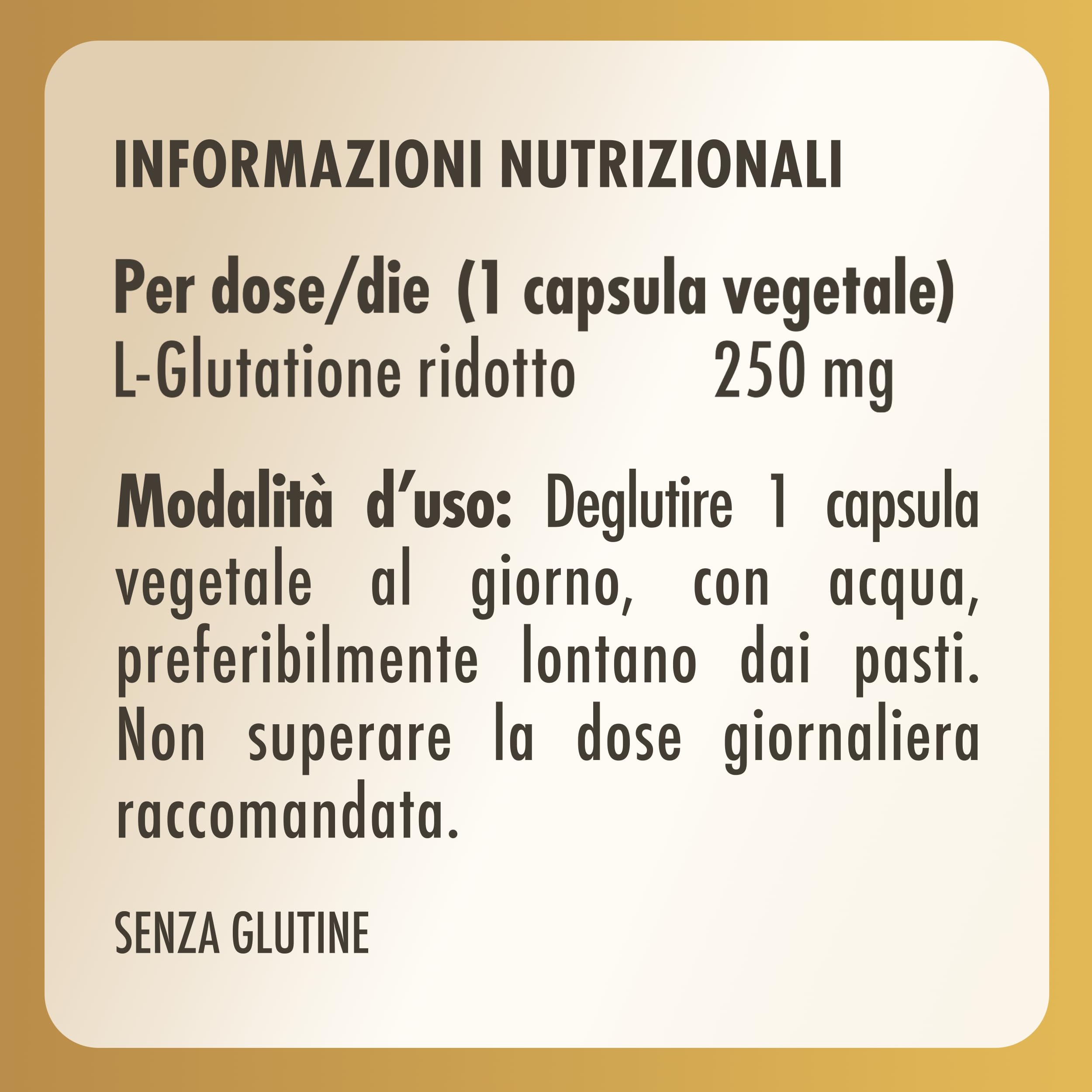 Solgar GLUTATIONE 250, 30 capsule vegetali – L‑Glutatione (GSH) 250 mg – equilibrio redox