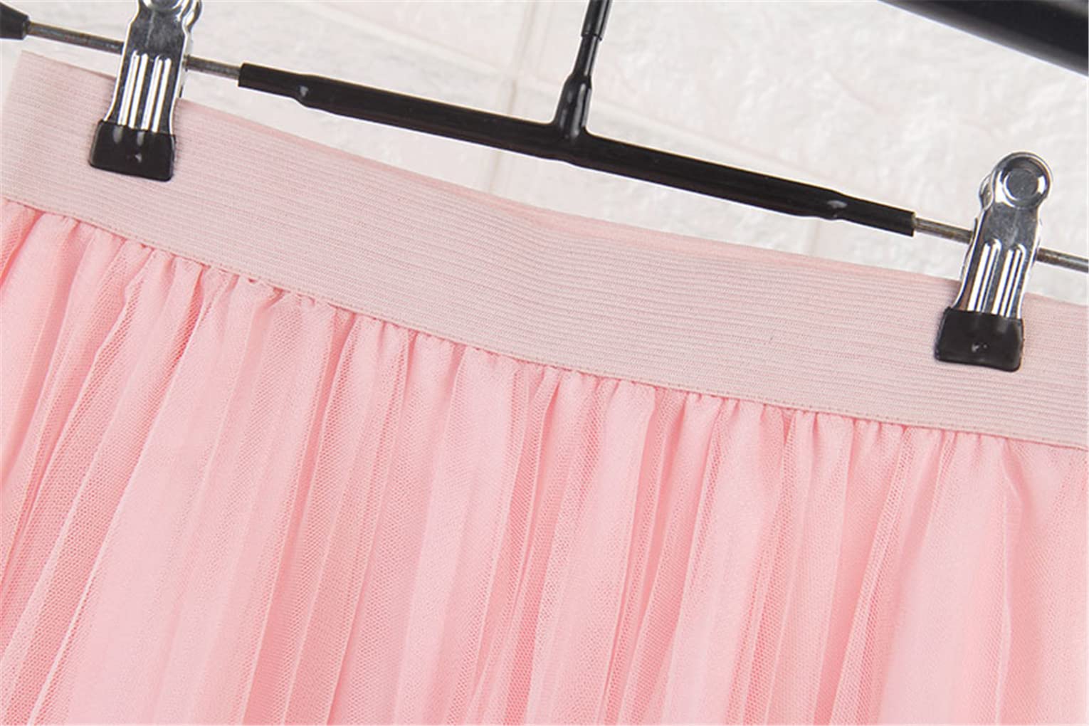 SePkus Faldas de Tul de 4 Capas Falda de Tul para Mujer Falda Midi Plisada de Cintura Alta elástica (Borgoña Talla única)
