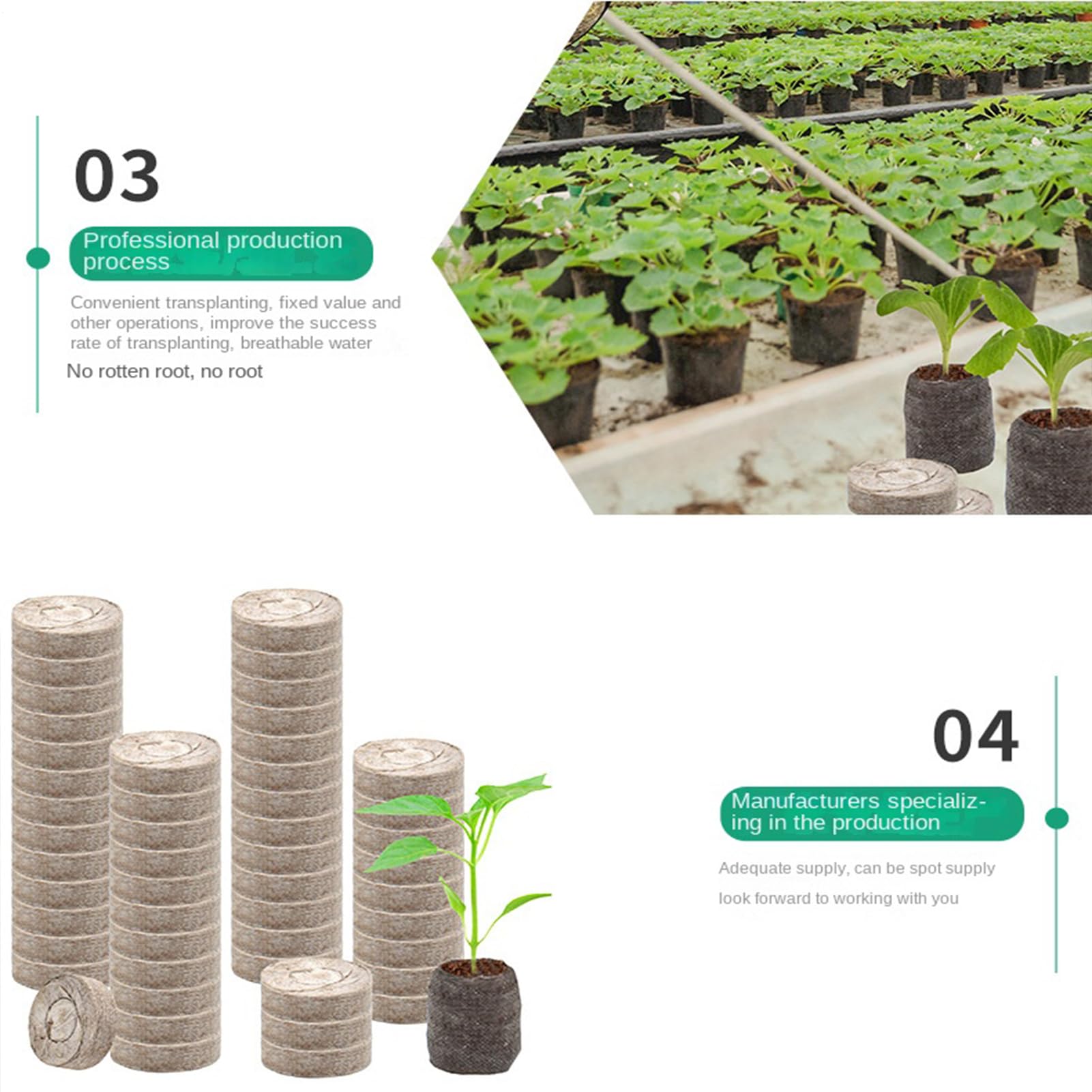 Tierra Vegetal | 100 Unidades Abono Orgánico,30 mm Sustrato Orgánico de Turba para Plantas de Interior | para Exterior, Hortalizas, Flores, Árboles, Cactus, Orquídeas, Bonsái, Monstera