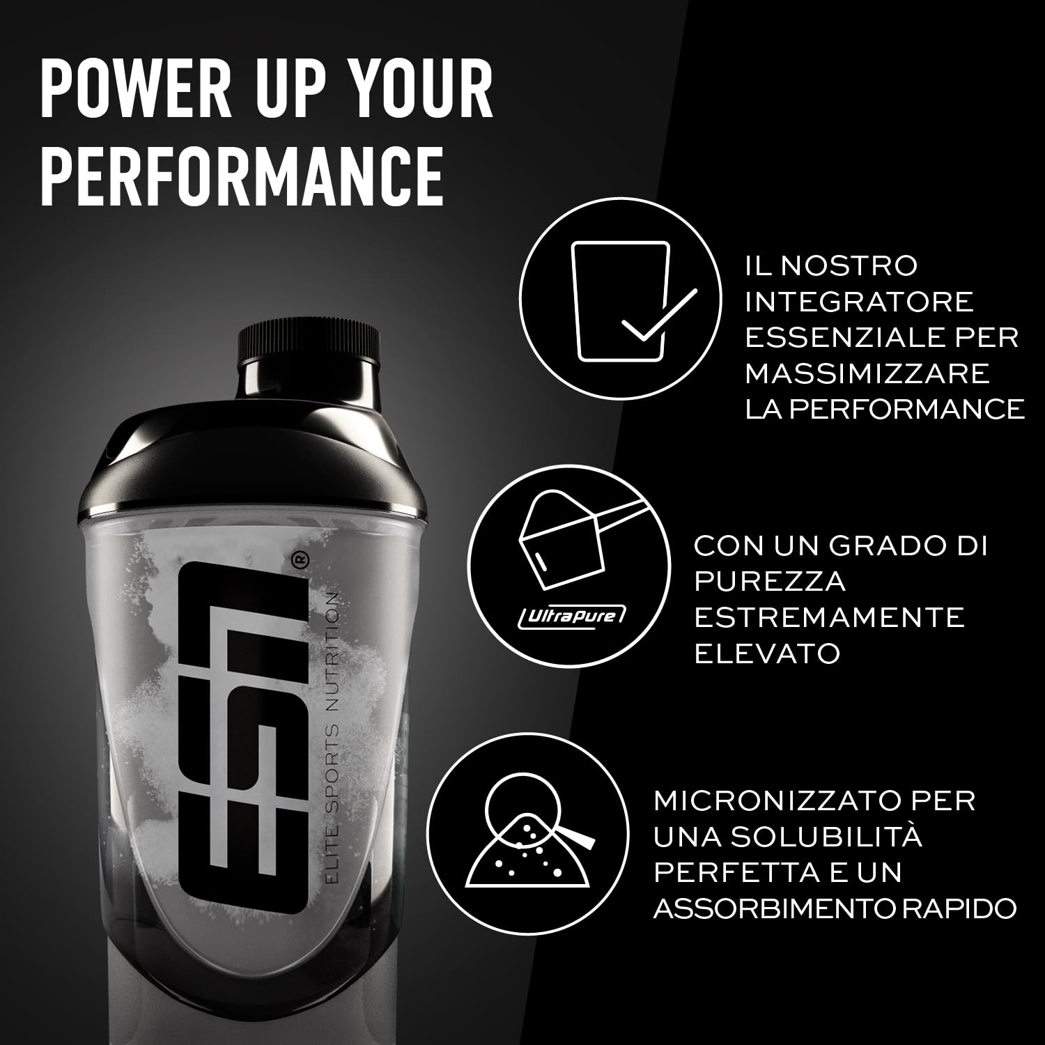 ESN Ultrapure Creatina Monoidrata in Polvere Pura al 100%, 500 g - 100% Vegan - Integratore per Allenamento, Sport, Palestra e Pre Workout
