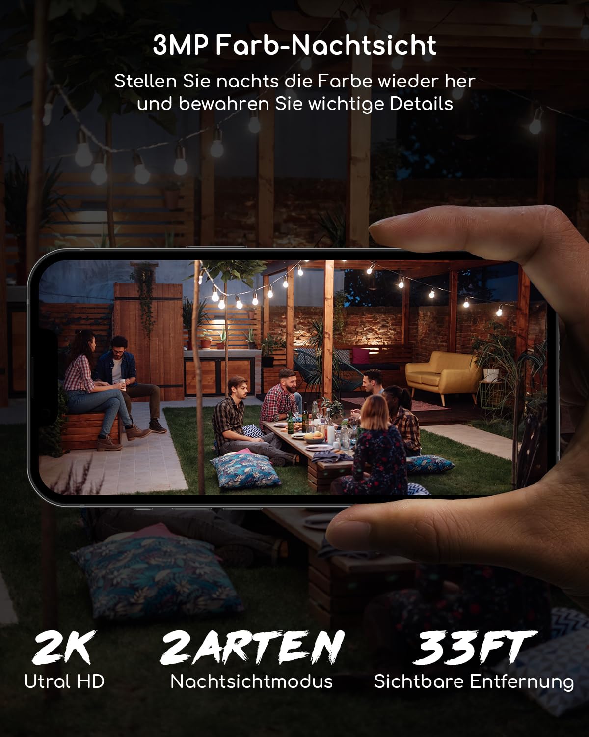 COOAU 2K WiFi6 Überwachungskamera Aussen | Innen Akku WLAN Kabellos | Tragbar für Innen und Außen, bis zu 180 Tage Standby-Zeit, intelligente KI-Bewegungserkennung, IP65, Heimüberwachung