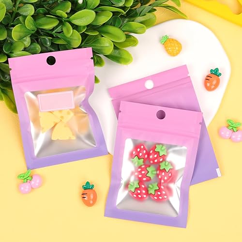 Miniatura 3 de Bolsas resellables de Mylar a prueba de olores, para almacenamiento de alimentos, bolsas de embalaje holográfico con ventana frontal para muestras