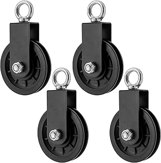 4 PCS 3.5 Inch Home Gym Pulley Wheel, 360 Rotation Silent Nylon Gym Cable Pulley Wheel, Cable Pulley Rotation Traction Wheel for Lift Pulley System and Home Gym Equipment, Capacity 330 Lbs
