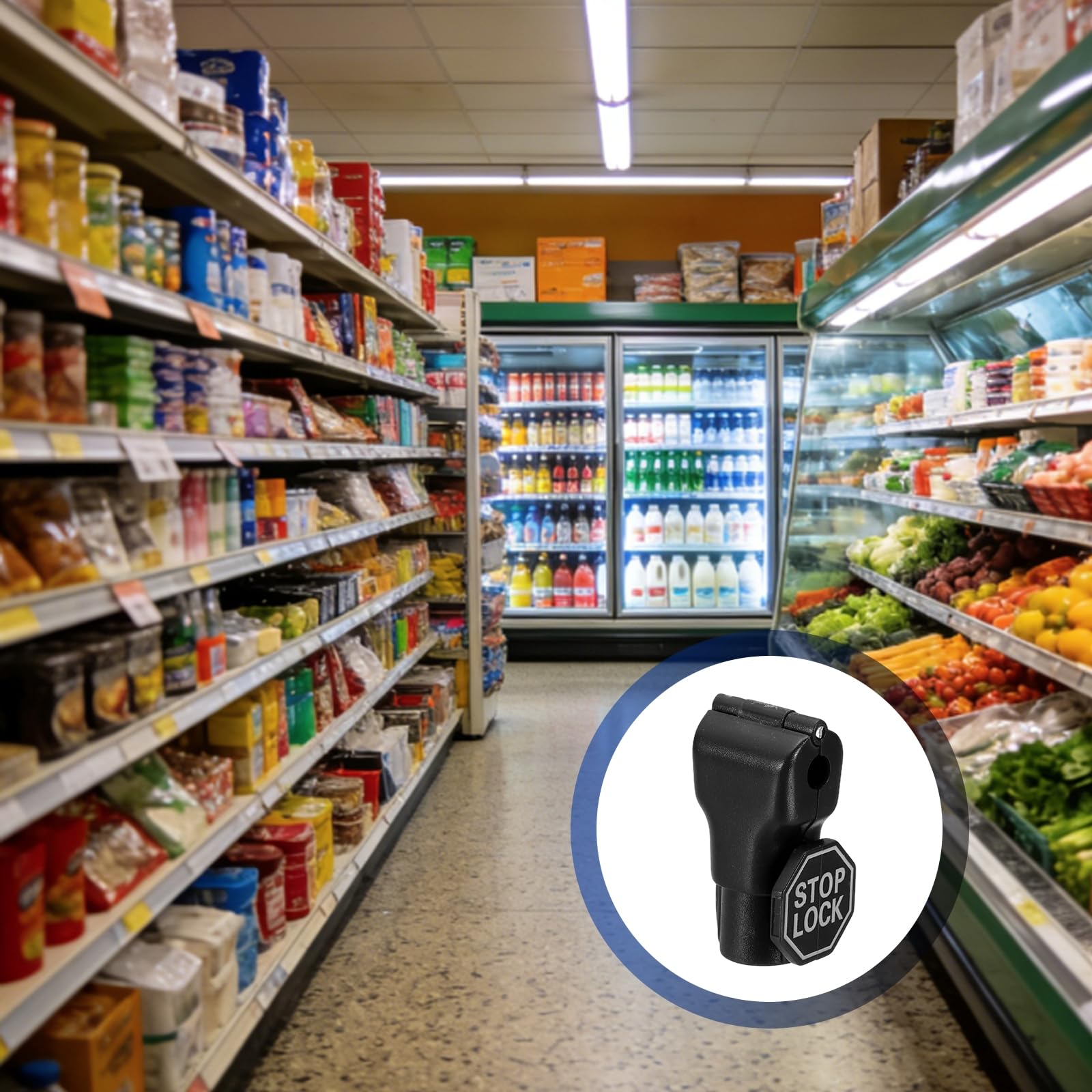 PATIKIL Serrature a gancio (5 mm, nero) (100 pezzi), gancio di sicurezza magnetico in plastica con segnale di stop-lock, adatto per negozi al dettaglio/supermercato/centro commerciale
