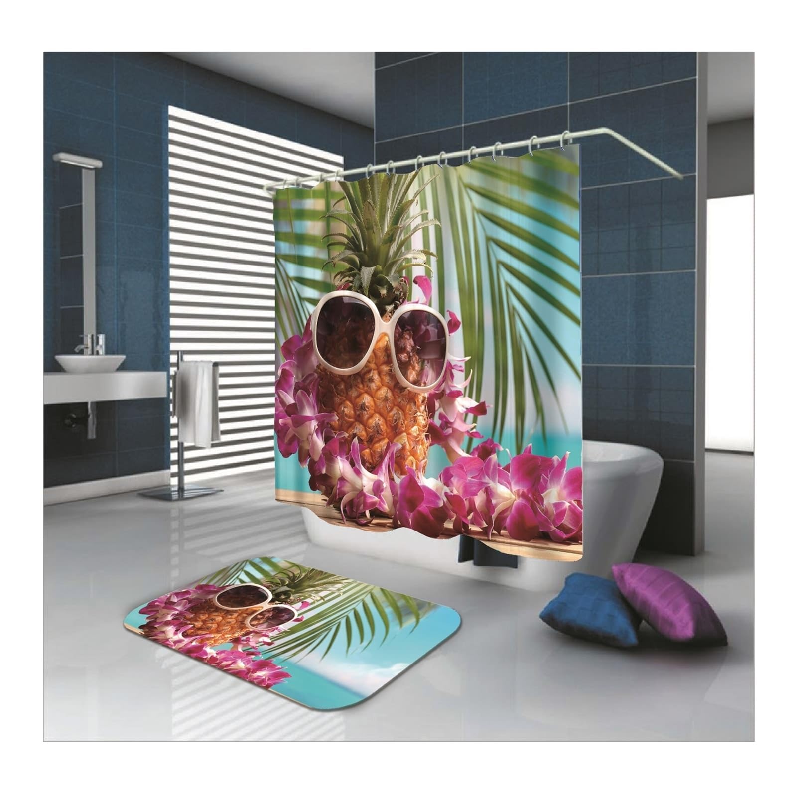 Rideau de douche anti-moisissure et lavable 150x200 en tissu imperméable