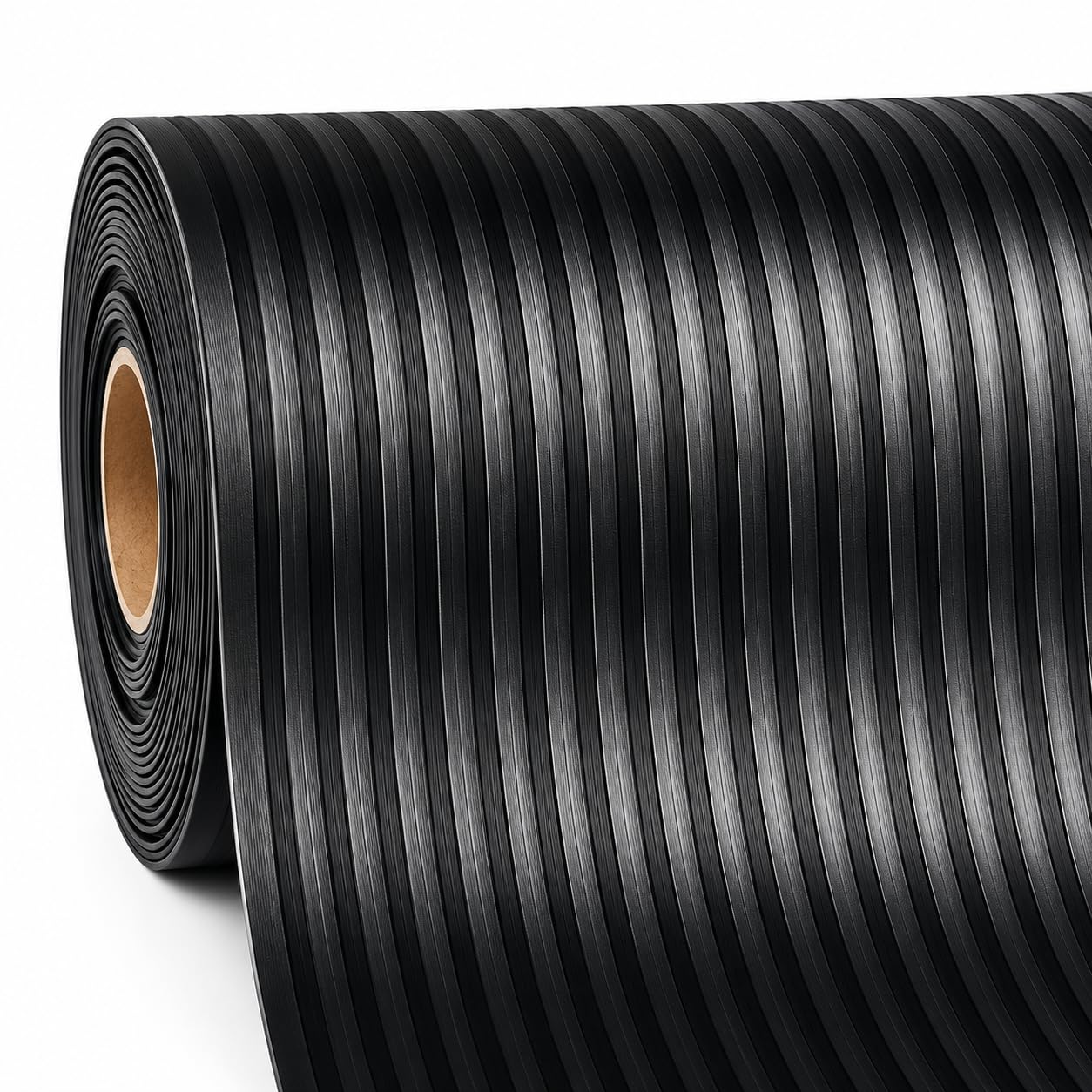 Pavimento de Goma Rayada por Metros 150 Cm Ancho de 3mm, Precio por Metro Lineal. Indique nº de Metros Que Desea. Suelo de Caucho Resistente para Taller, Garaje, Industria y Vehículos