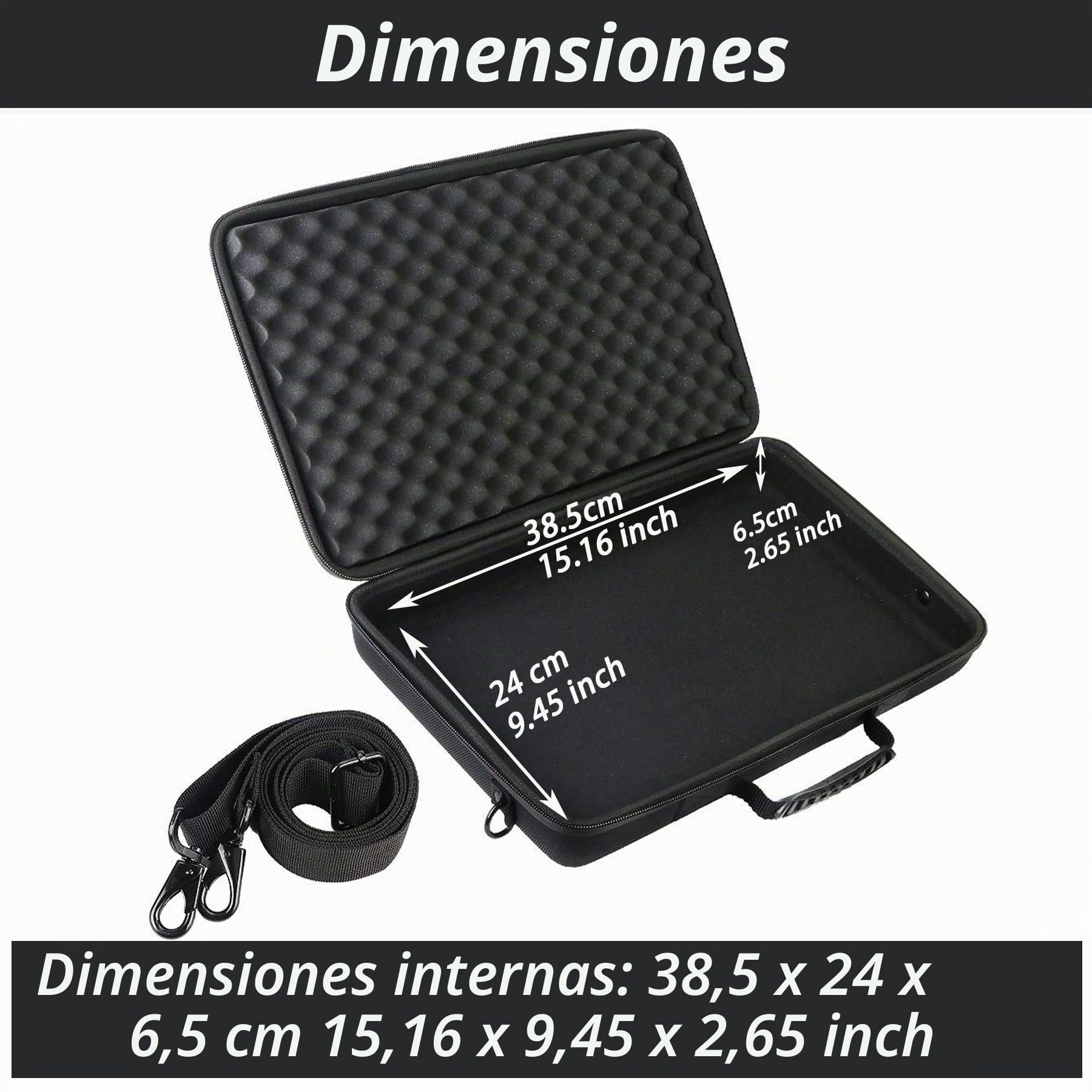 Khanka Funda para Pioneer DJ DDJ-FLX2/DDJ-200/DDJ-WeGO4, para Hercules Inpulse 200 MK2/Inpulse 200 DJ Controller, Estuche de Almacenamiento con asa de Mano y Correa para el Hombro, Solo Funda