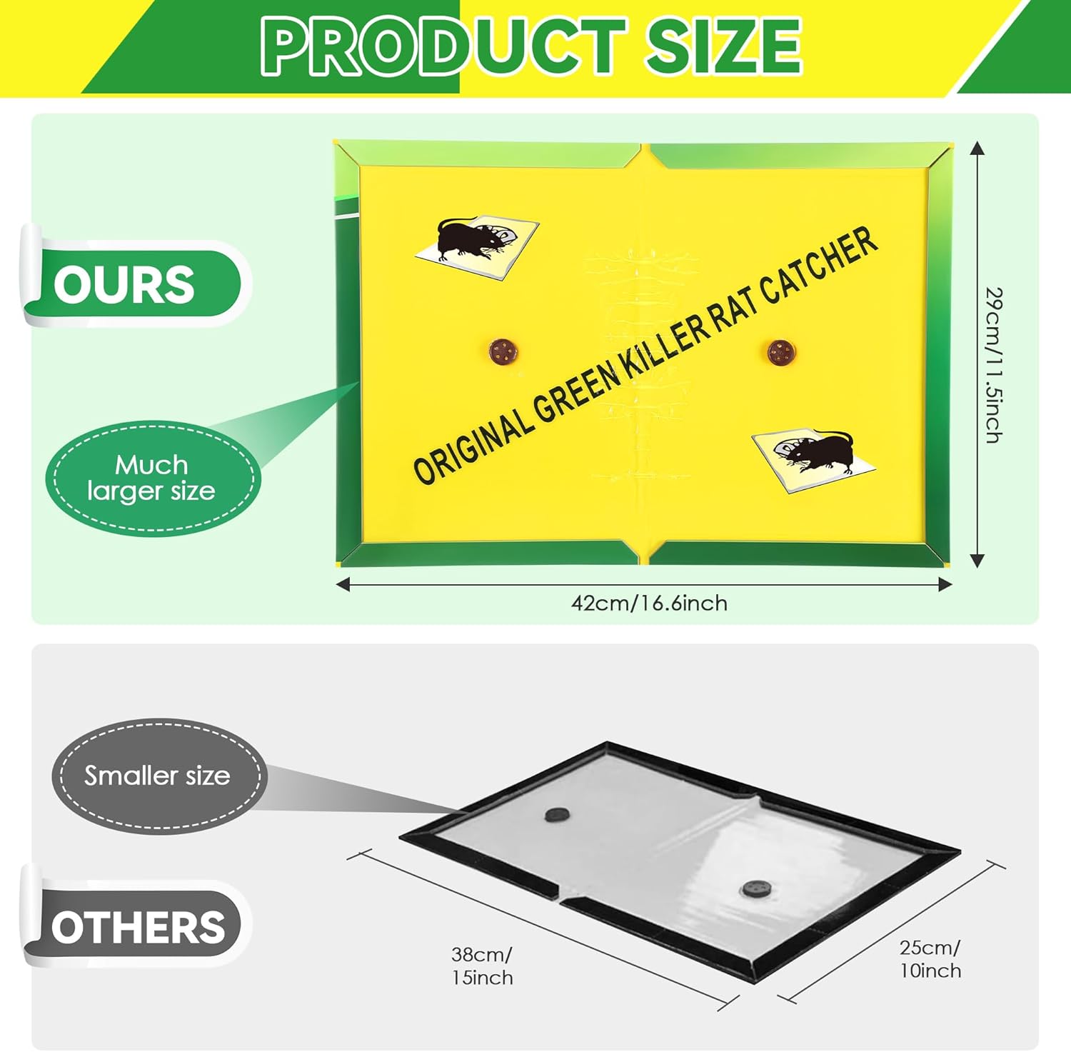Qualirey 13" x 20" Large Snake Glue Traps with Enhanced Stickiness, Snake Rat Sticky Pad Board for House Indoor Outdoor, Sticky Glue Traps for Snakes, Mice, Rats, Easy to Set(8 Pack)