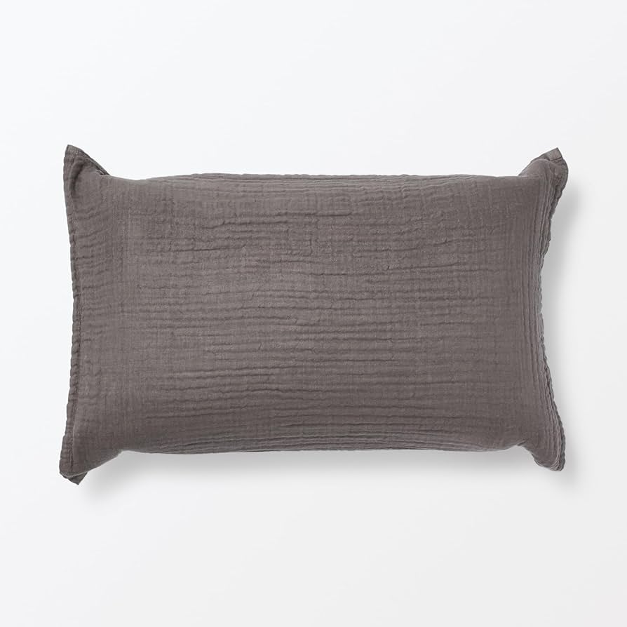 Amazon|無印良品 三重ガーゼ まくらカバー チャコールグレー 43×63cm Amazon|無印良品 三重ガーゼ まくらカバー チャコールグレー 43×63cm