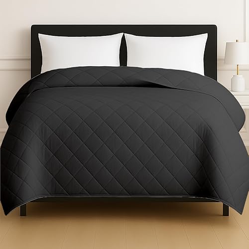 Miniatura 12 de HomeSmart Manta con peso tamaño Queen, 20 libras, color negro, 92 x 88 pulgadas, tela ultrasuave de alta calidad, manta pesada para adultos