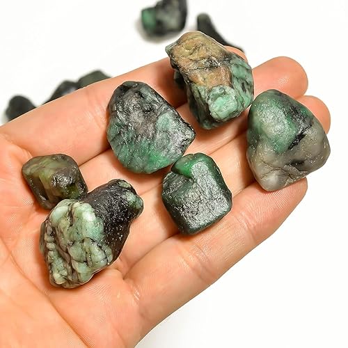 Vista 3 de 100 carats Raw Green Emerald Stone Lot, Rough Gemstone, Natural Crystals, Chakra Crystals, Healing Stones, Wholesale Pack, Jewelry Making Supply