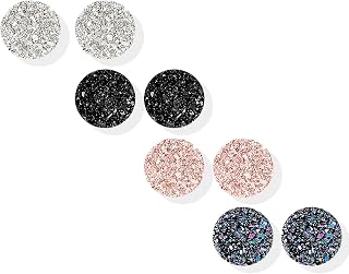 4 Pairs Atheniz Magnetology Earrings Lymphvity Germanium Earrings Non Pierced Stud Earrings for Men Women