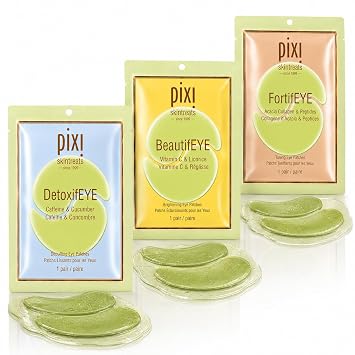 Pixi Beauty Eye Patch Trio | 3 Single Use Eye Patches for Depuffing, Hydrating & Toning Under-Eyes | 3 pairs, 6 patches
