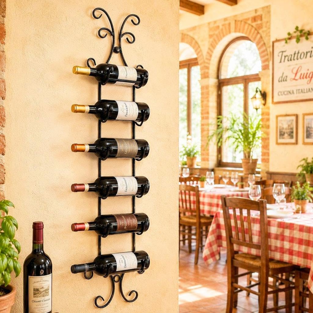 DanDiBo Weinregal Wand Metall Flaschenregal Schmal Regal 6 Flaschen 568 Wine Rack Weinflaschenregal Bar Wein Regal Getränkeregal Flaschen