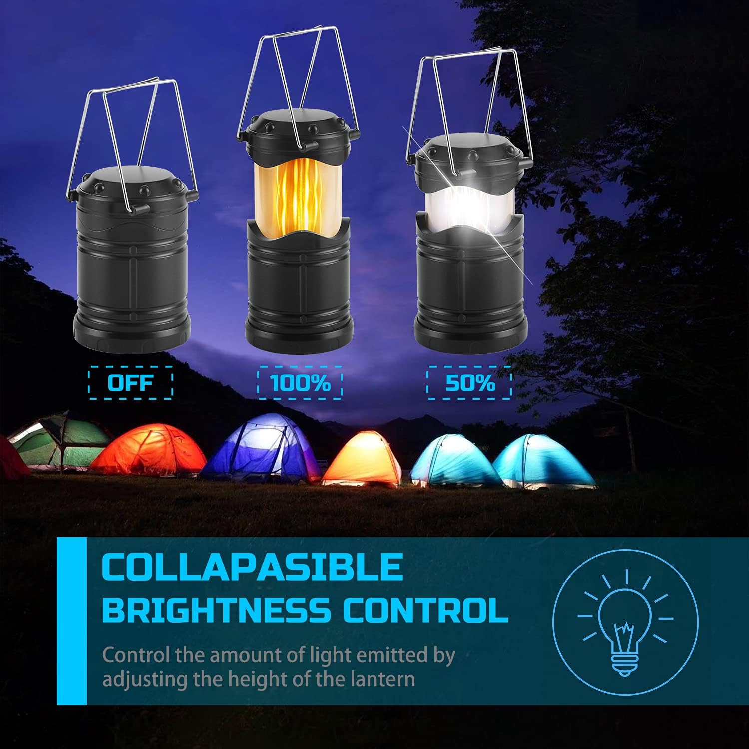 Lichamp Lanterns Collapsible Flashlight Emergency Image