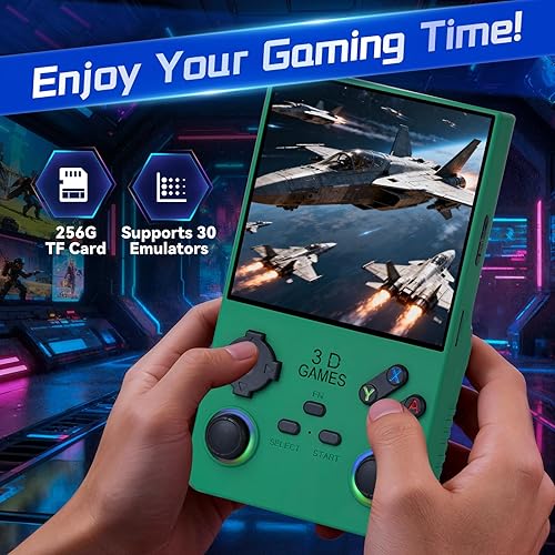 Miniatura 2 de 2025 Upgraded Handheld Game Console, 4 Inch IPS Screen, 40000 Preloaded Games, 256GB Storage, 4000mAh Battery, Portable Retro Gaming Device (Green)