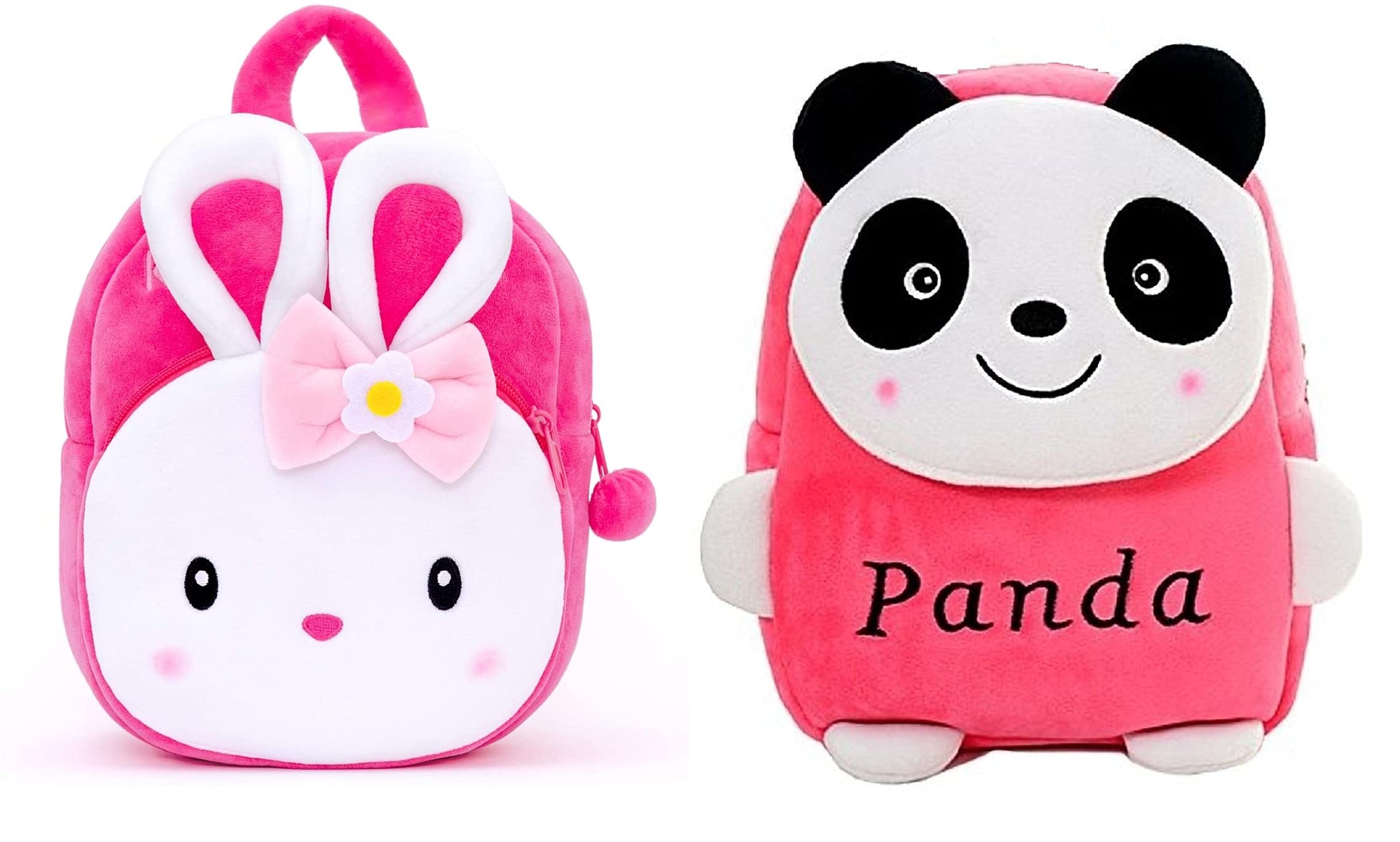 Black Hill Kids School Bag Soft Plush Backpack Cartoon Bags Mini Travel Bag for for Girls Boys Toddler Baby Konggi Rabbit & Pink Panda-picture-41