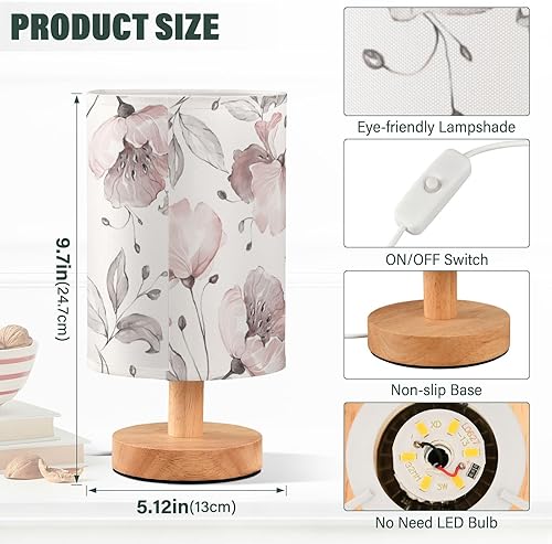 Miniatura 3 de Bedside Lamps Decorative Night Light Creative Pink Flowers Contemporary Night Lights for Kids Dorm Room