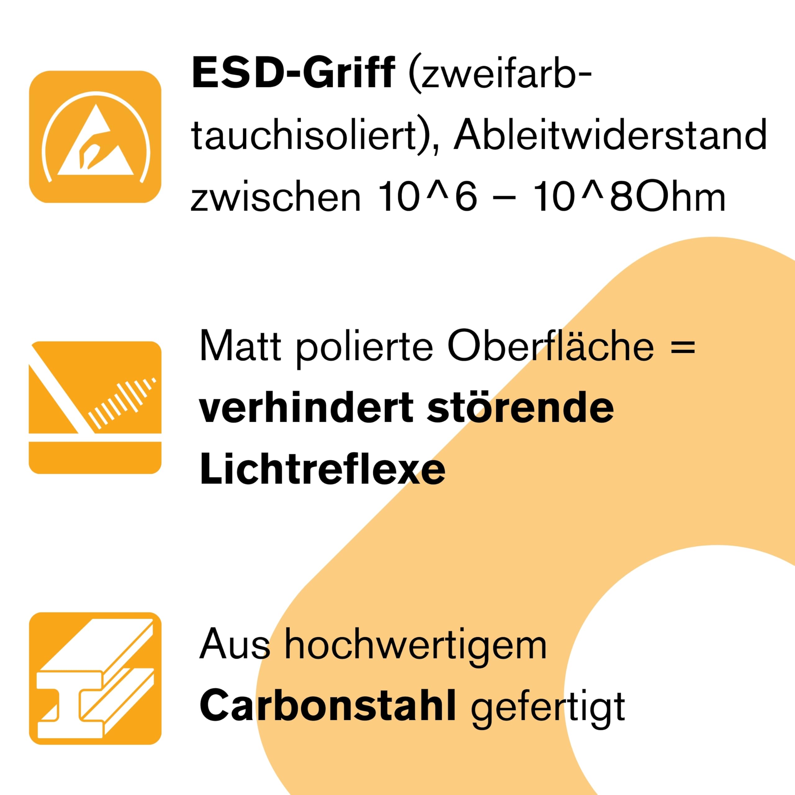 BERNSTEIN ESD Micro Rundzange, 120 mm, glatte Greiffläche | Kleine Runde Mikro Zange | Feinmechaniker Werkzeug