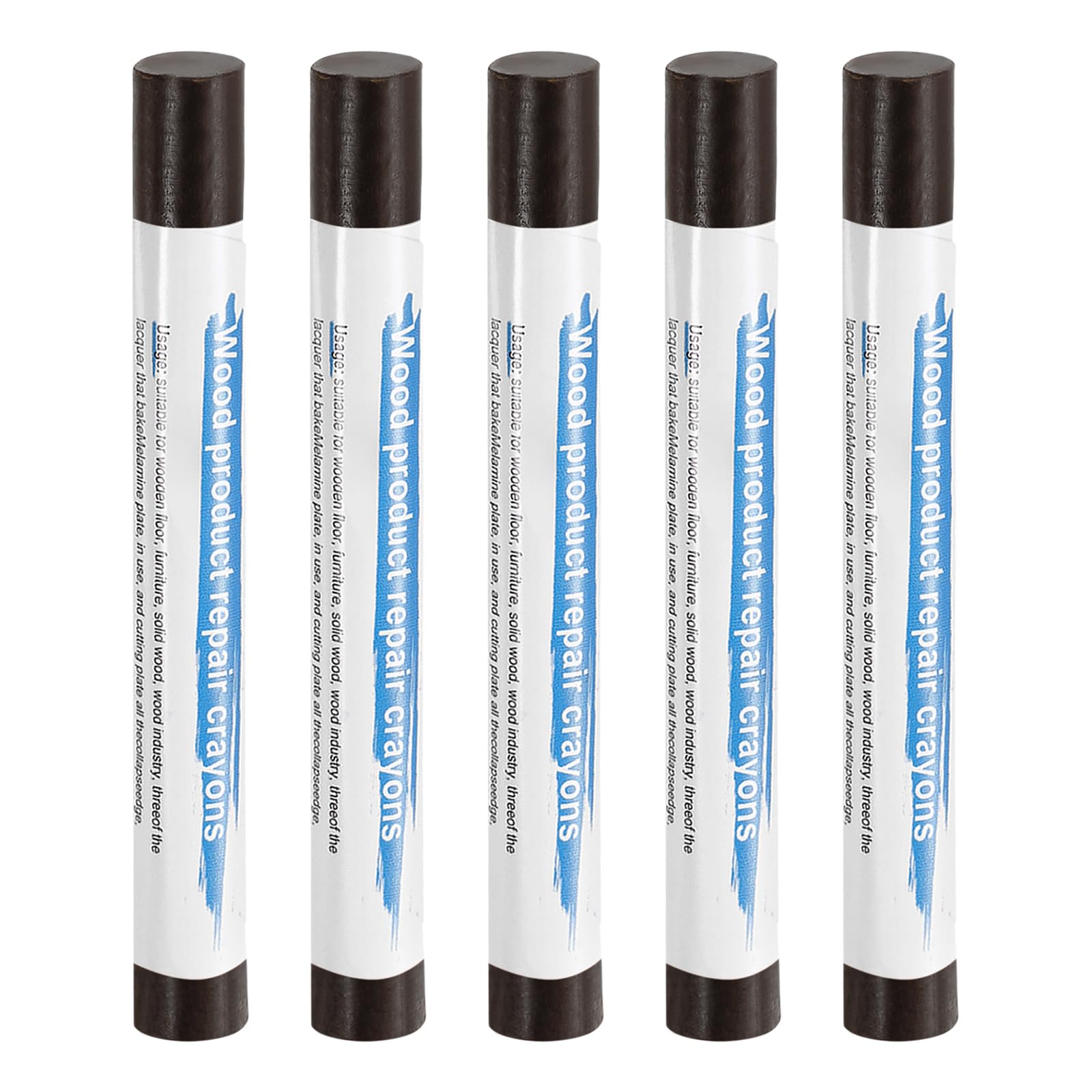 sourcing map 5pcs Wood Filler Sticks Wooden Wax Touch Up Furniture Repair Crayons for Scratch Hole Wood, Dark Teak