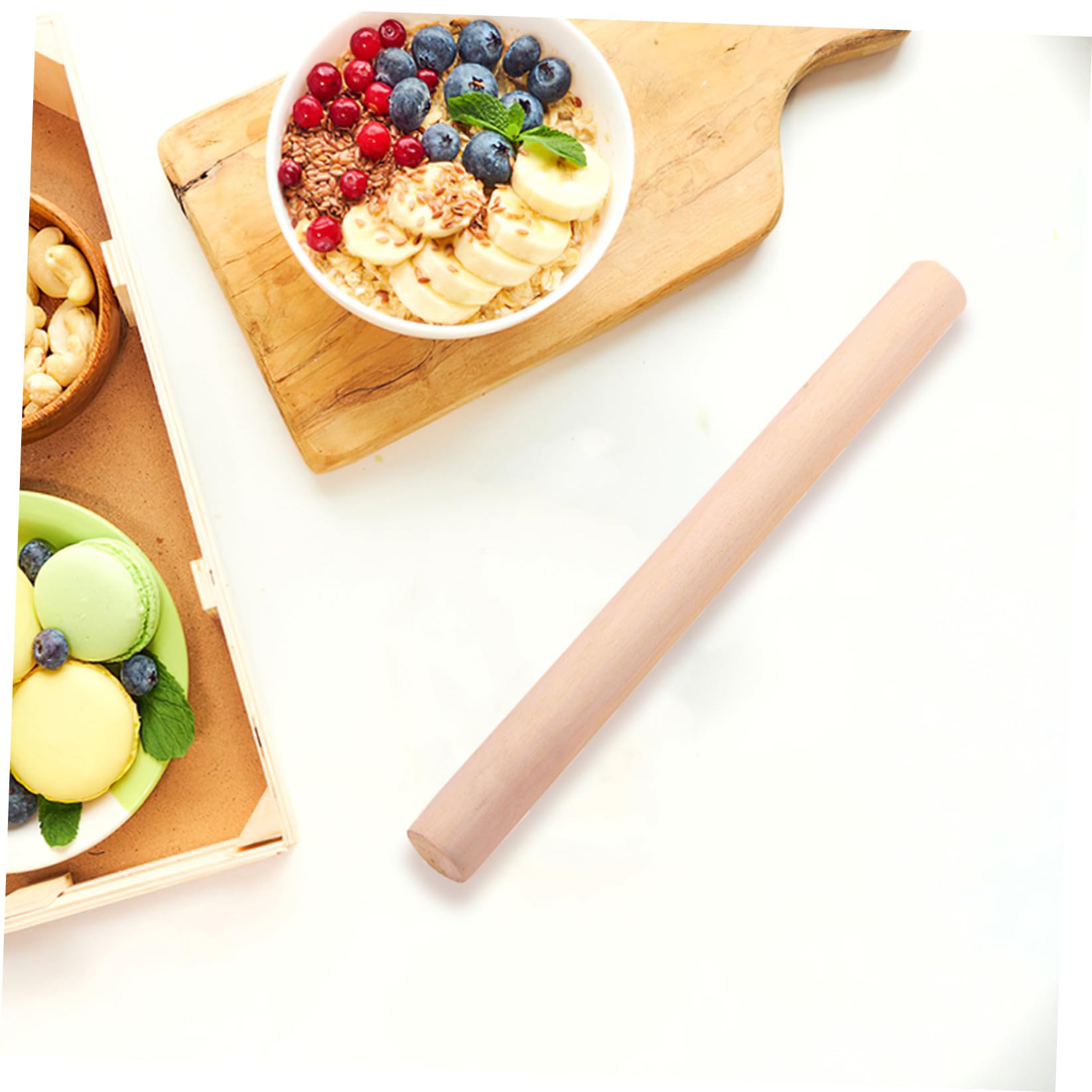 SUPVOX Rodillo de Madera para Extender Fondant y Amasar Masa, 30 CM, Set de 10 Piezas Antideslizantes, Utensilio para Repostería y Cocina Casera