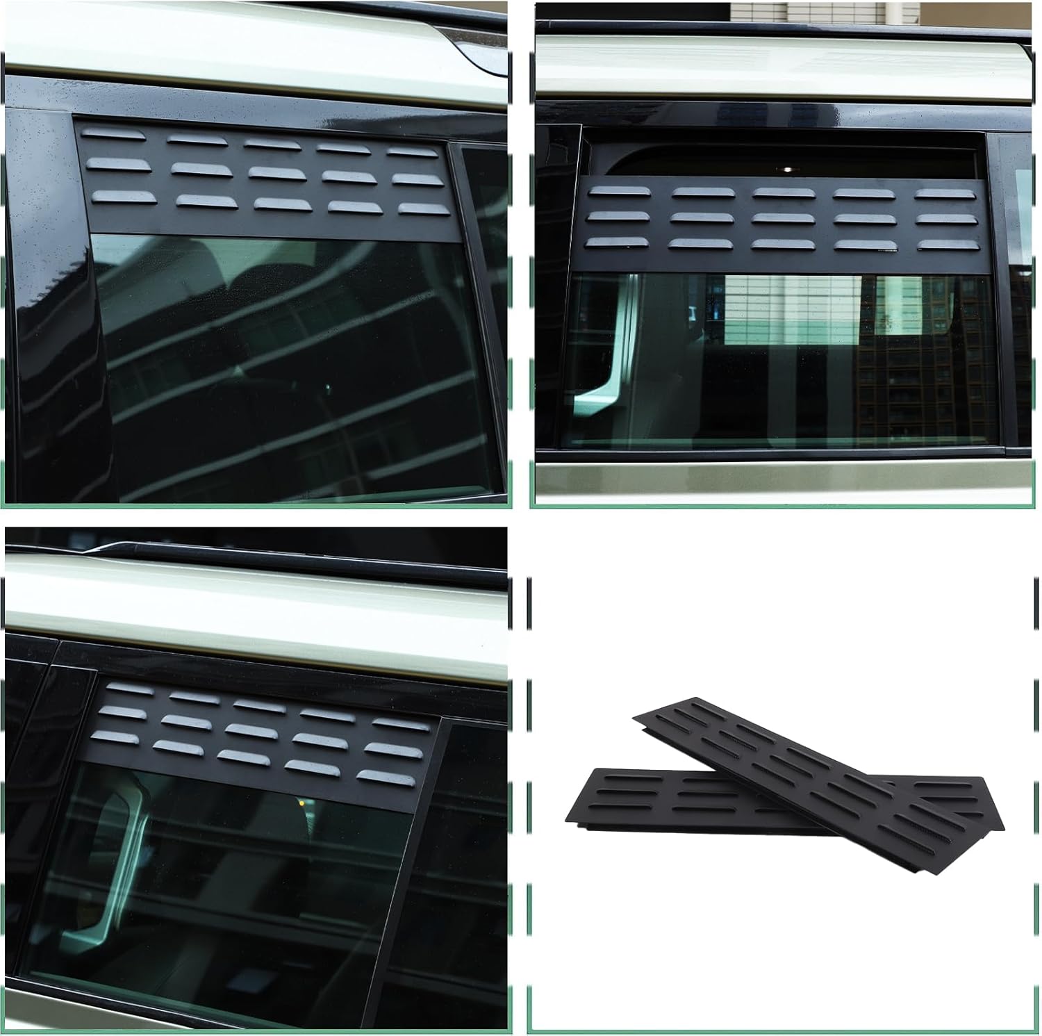 PIUGILH Car Rear Side Window Louvers Cover Compatible with Land Rover Defender 2020-2023 110 130, Aluminum Alloy Exterior Decoration Trim Panel Cover,2Pcs