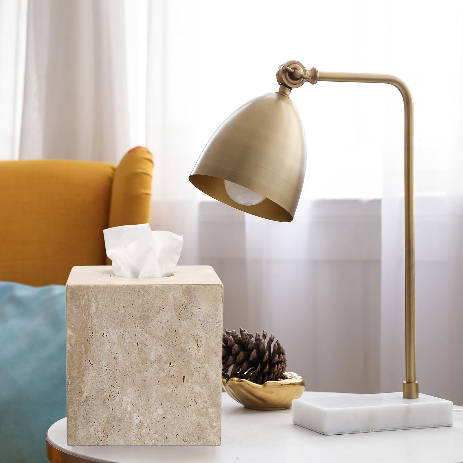 SUMNACON Travertino Tissue Box Cover Square,Tissues Cube Box per la casa;