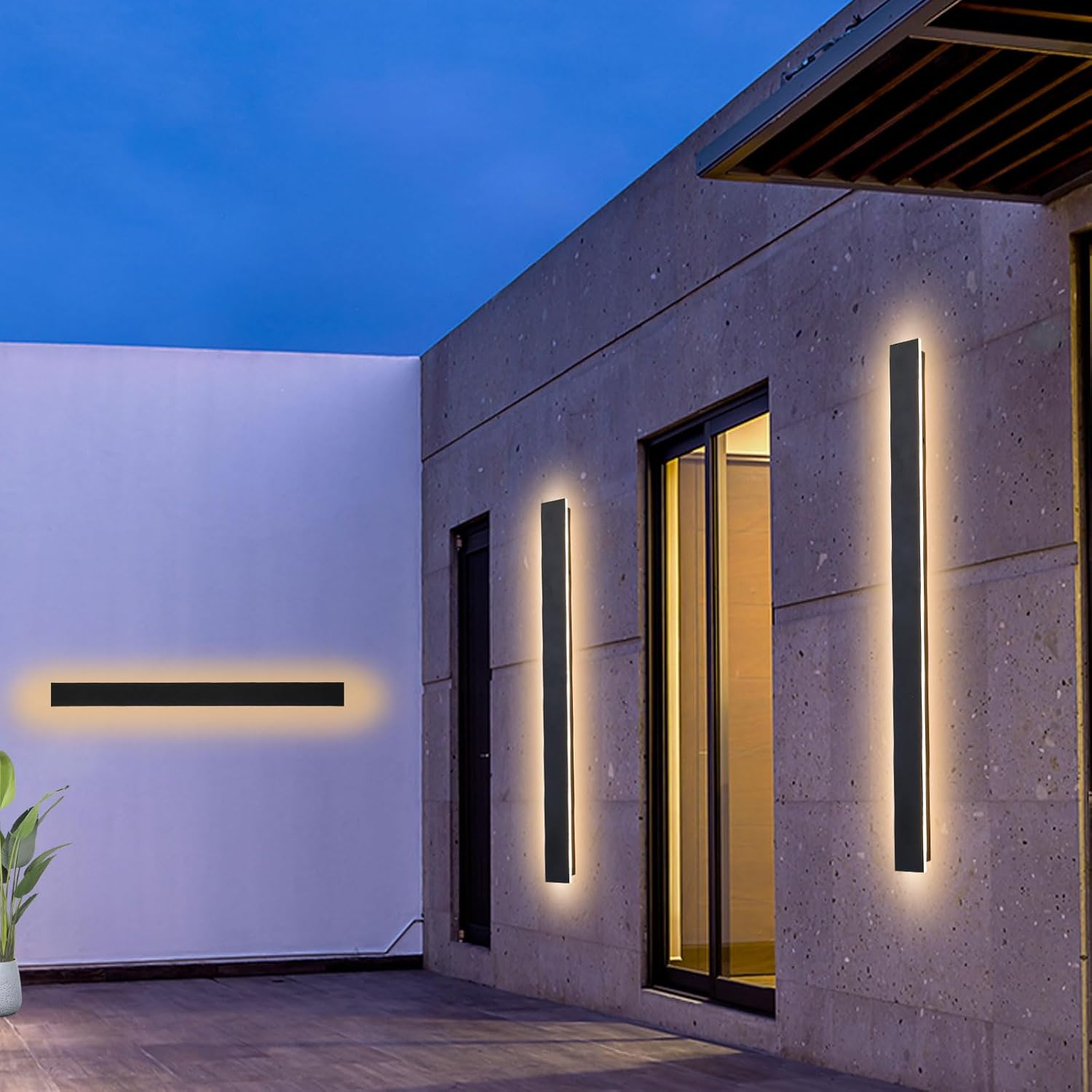 EWIMXSVC 2pack 31.5inch Long Outdoor Wall Lights, Black Outdoor Sconce