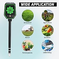 Vista 4 de Gain Express Medidor de suelo Bluetooth 8 en 1 para monitoreo de pH, EC, humedad, fertilidad, temperatura, luz y humedad con control de aplicaciones
