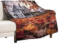 Vista 27 de Manta rústica de calabaza azul polvoriento, con estampado de acuarela, Acción de Gracias o Halloween, manta suave de 30 x 40 pulgadas, acogedora