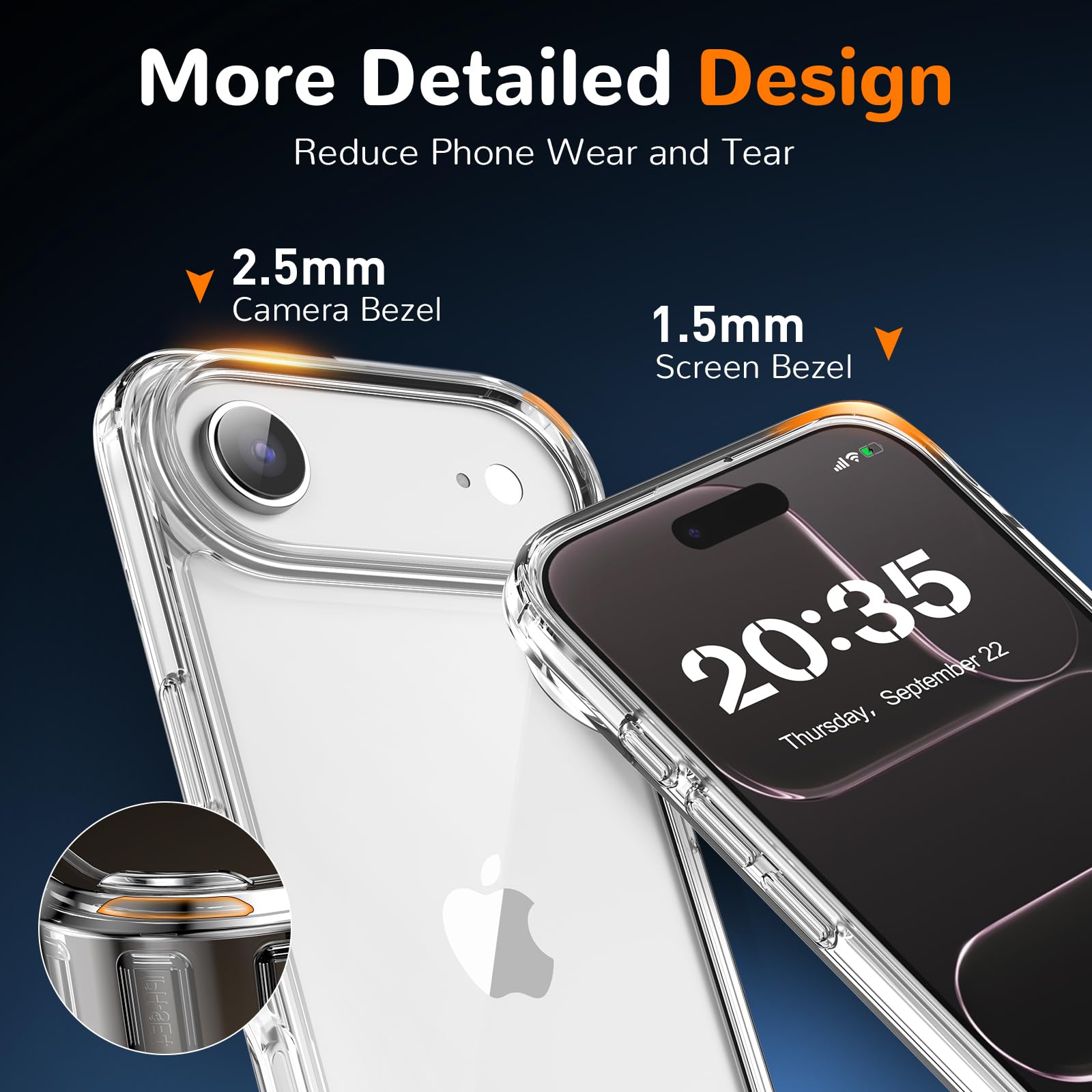 Clear Case for iPhone 15, Ultra Thin, Shockproof TPU Cover, Anti-Yellowing, Crystal Clear, Phone Case for Apple iPhone 15 - Clear — view 35