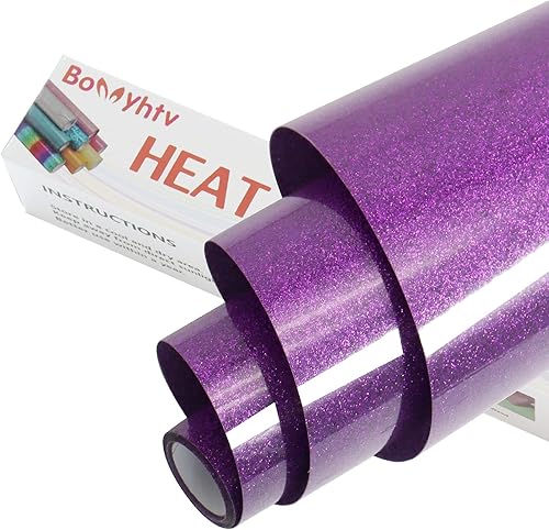Rollo de vinilo de transferencia de calor HTV con purpurina, vinilo para planchar con purpurina para Cricut y Silhouette Cameo, vinilo con purpurina