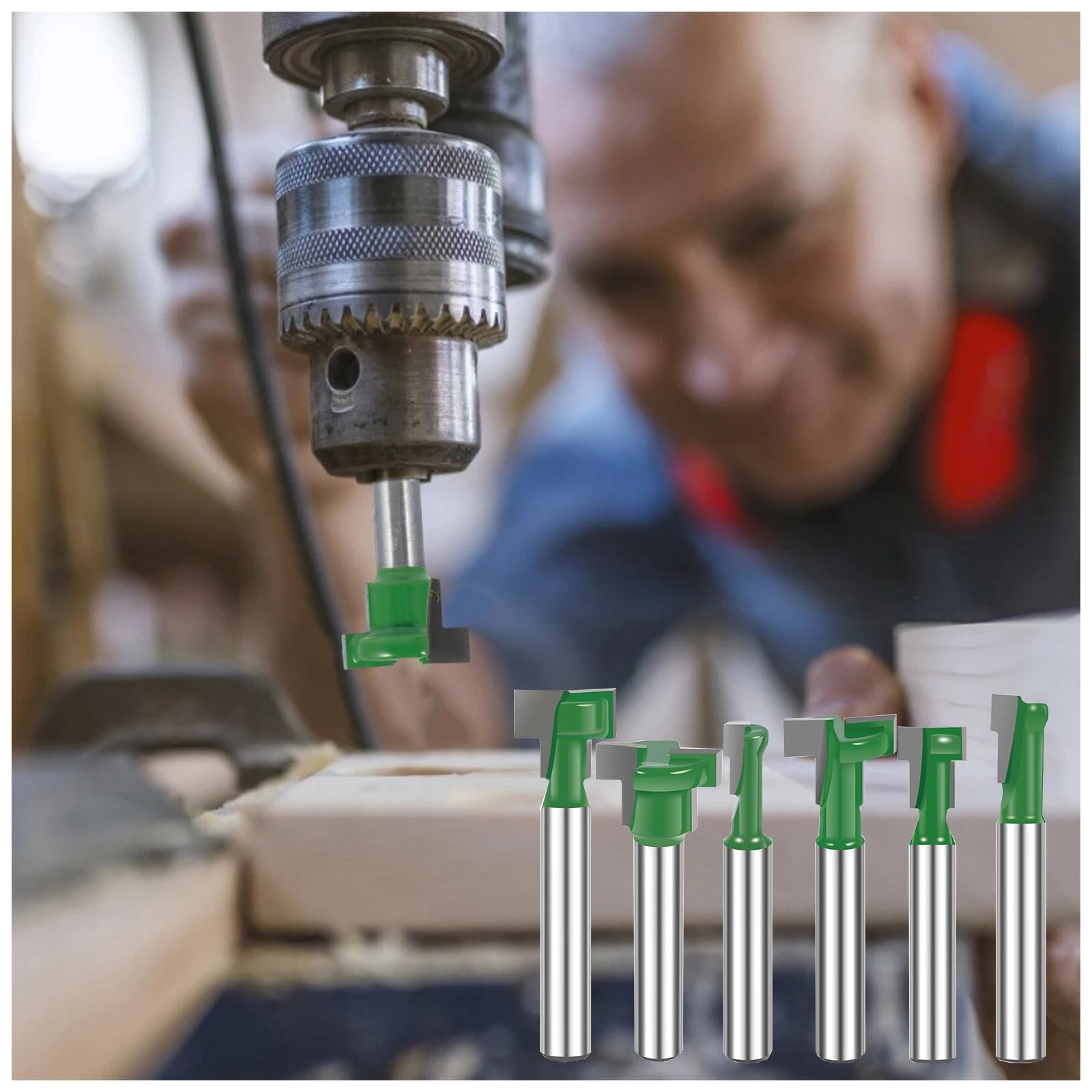 6 Pièces Set Coupe de Bois T-Slot, Fraise en Rainure en T, Routeur à Rainure en T Forme Routeur Bits, Fraise À Rainure En T, Pour Outils électriques Outil de Menuiserie