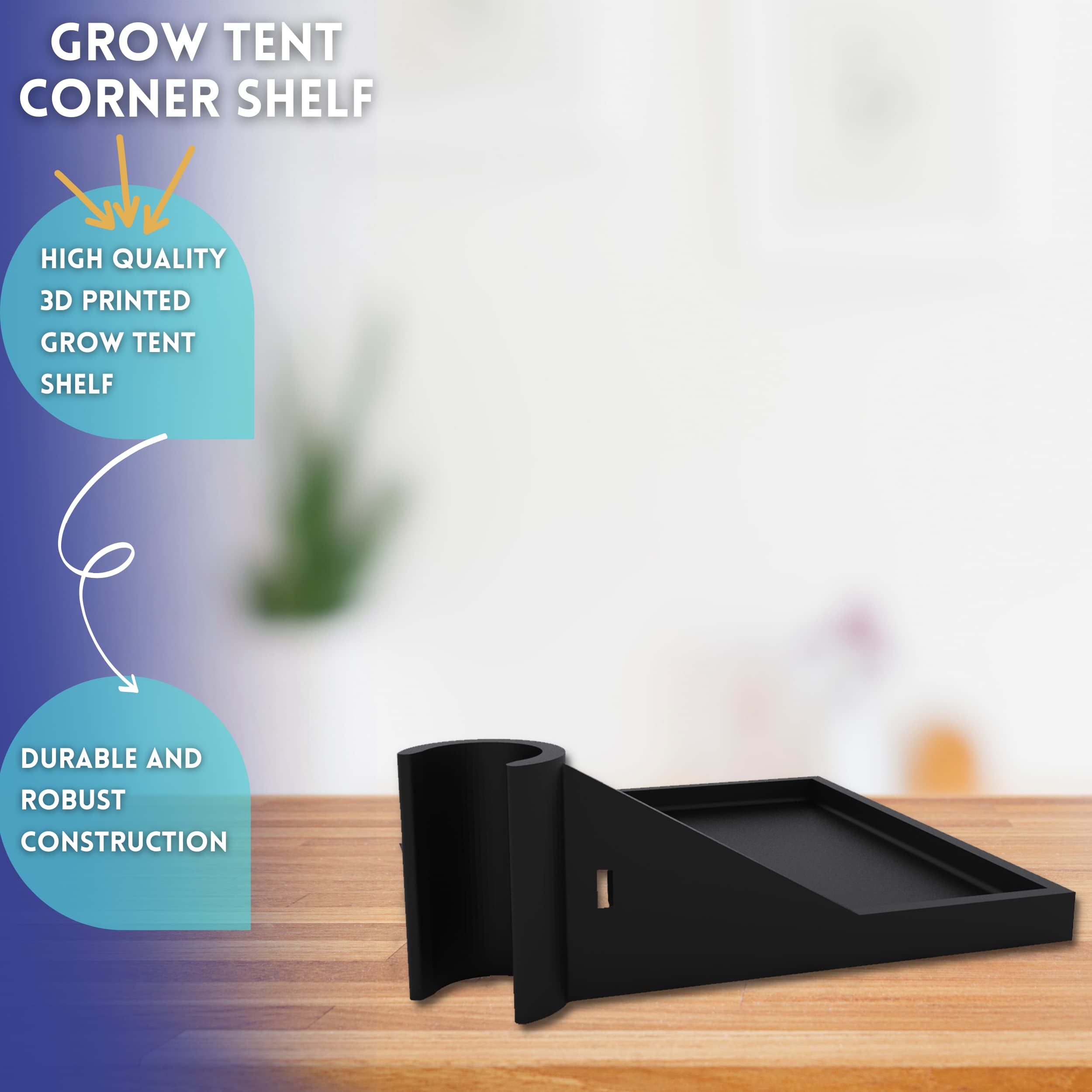 2 Stück Grow Tent Corner Shelves - Eckregal Für 16mm Zeltstangen