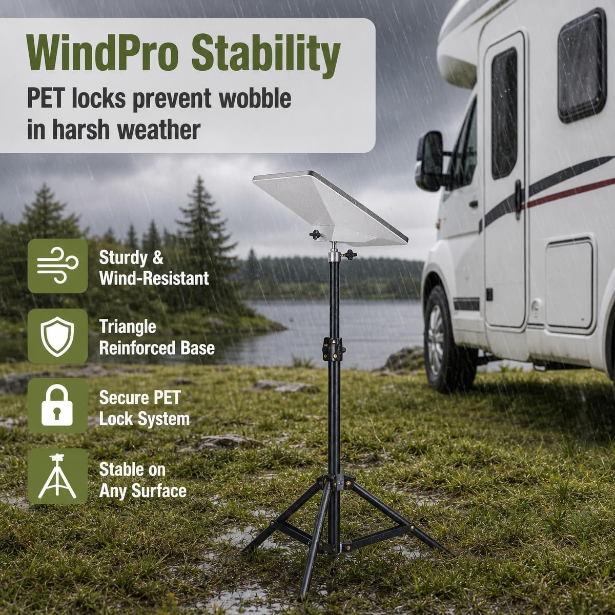 Starlink Mini Tripod -Height Adjustable & 360° Tilt Portable for RV Campi