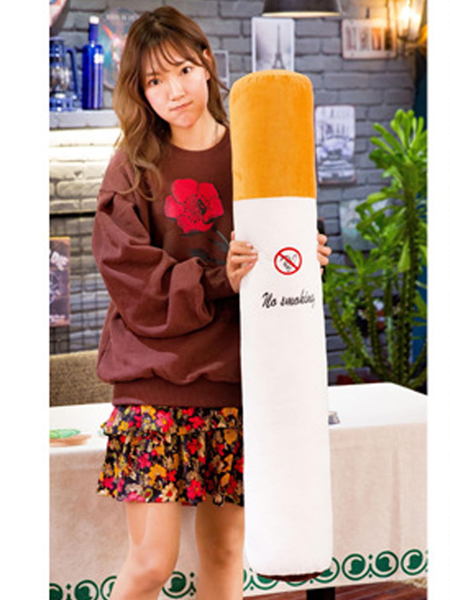 Amazon.com: Unique Cigarette Plush Toy Cushion 80cm No Smoking Pattern Long  Cylindrical Throw Pillow : Toys & Games