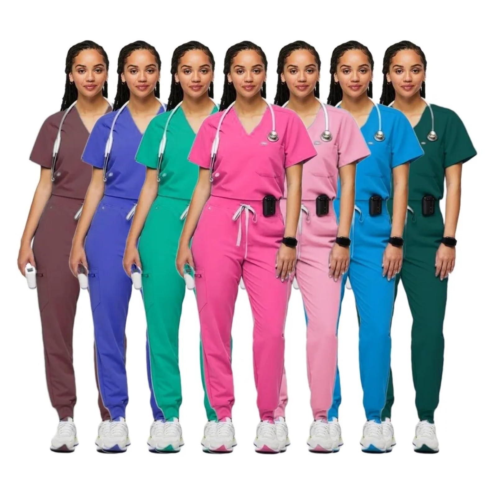 Uniforme Sanitario NiñA Mono de enfermería Moda for Mujer, Camisa salón Belleza, Uniforme Enfermera for Hospital
