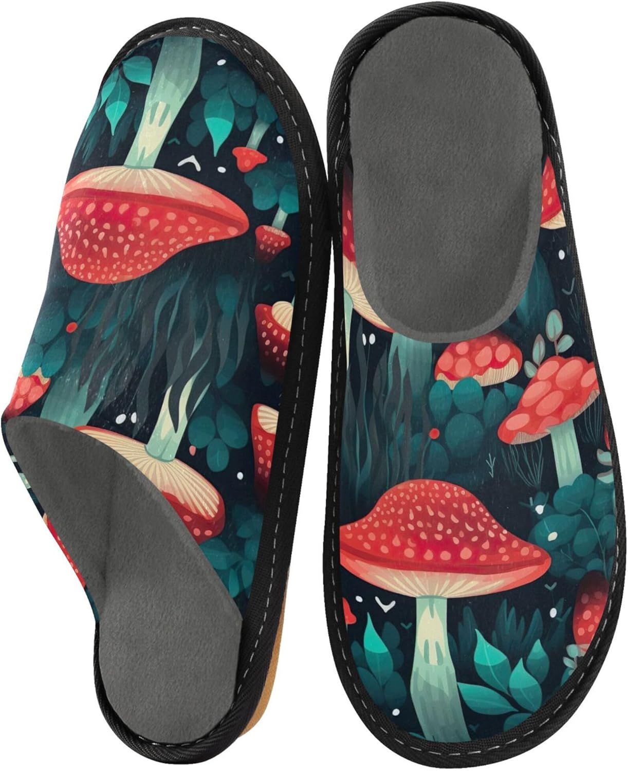 Mushroom House Slippers – Cozy Fuzzy Slippers for Guests, Washable & Disposable, Perfect for Shoeless Home, Spa & Hotel Use A110561