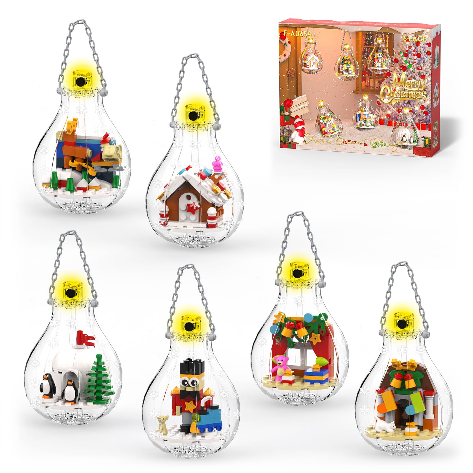Amazon.com: Christmas Tree Ornaments Building Set with Light