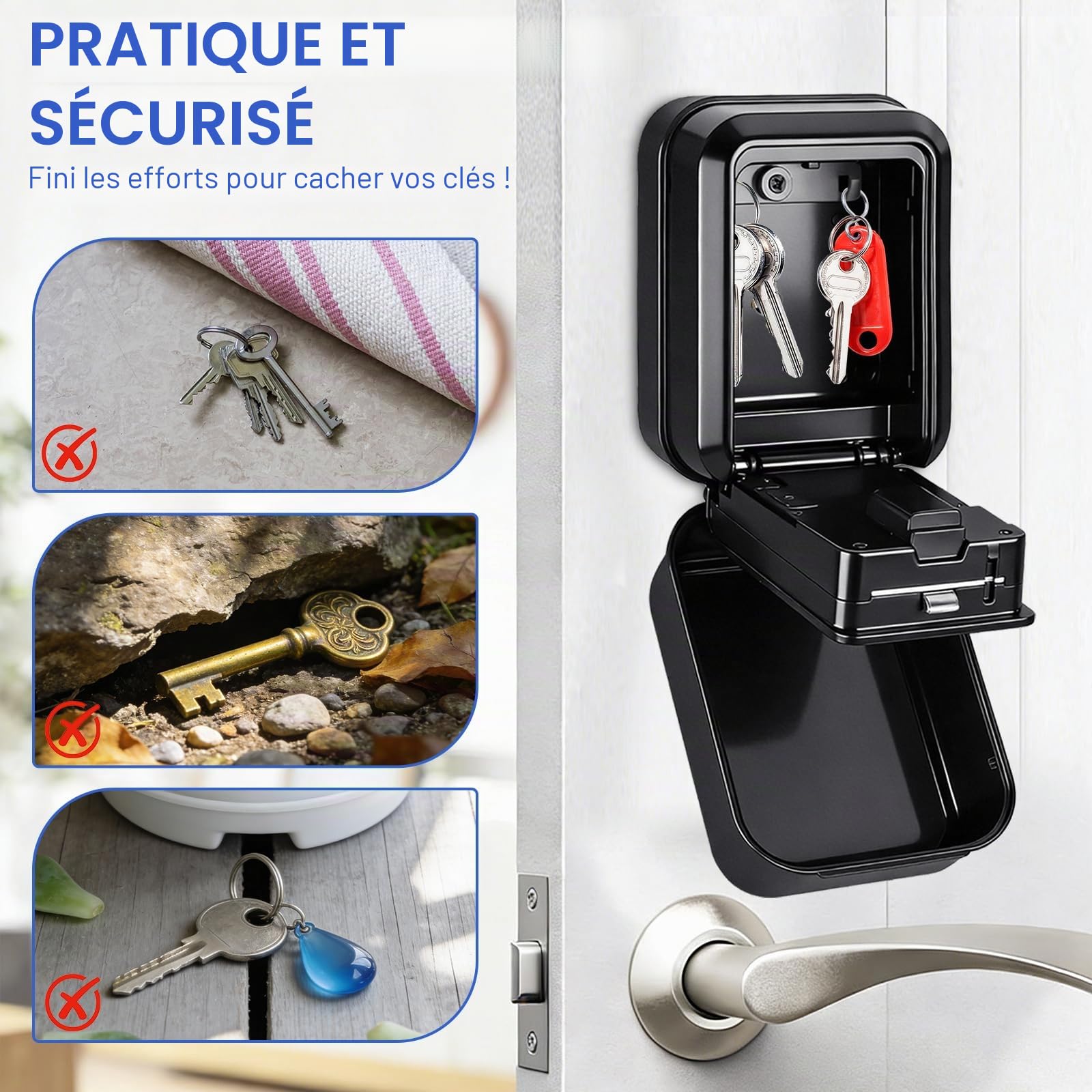 Boite a Clefs Securisee Exterieur,Grand Boitier a Cle Murale Étanch | Boite à Clé Sécurisée avec Code, TTLock Anti-Vol boite à Clé Murale Connectée Bluetooth pour Airbnb, Maison, Usine, Garage