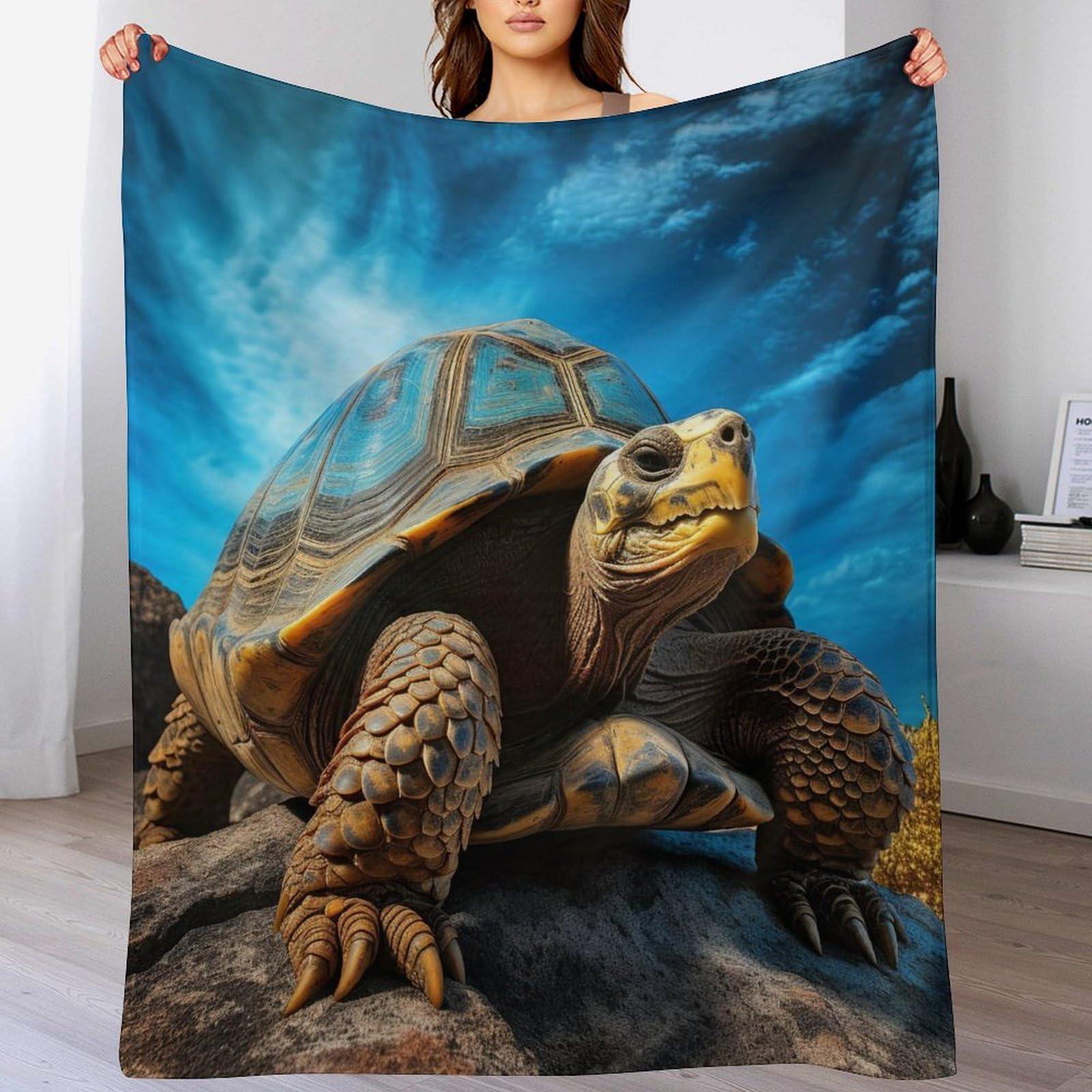 Manta de franela grande de tortugas marinas para sofa cama salon y manta de viaje 150x200