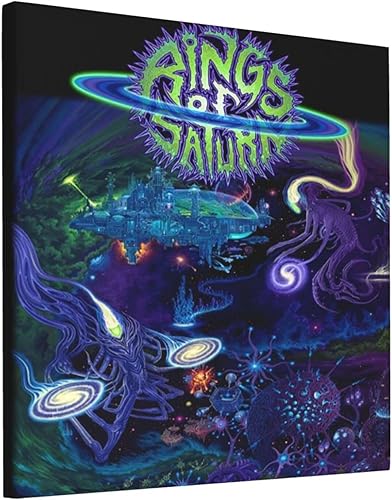 JamesSBoyins Lienzo decorativo para pared, diseño de banda de Saturno, para dormitorio, sala de estar, baño, enmarcado, listo para colgar, 12 x 12