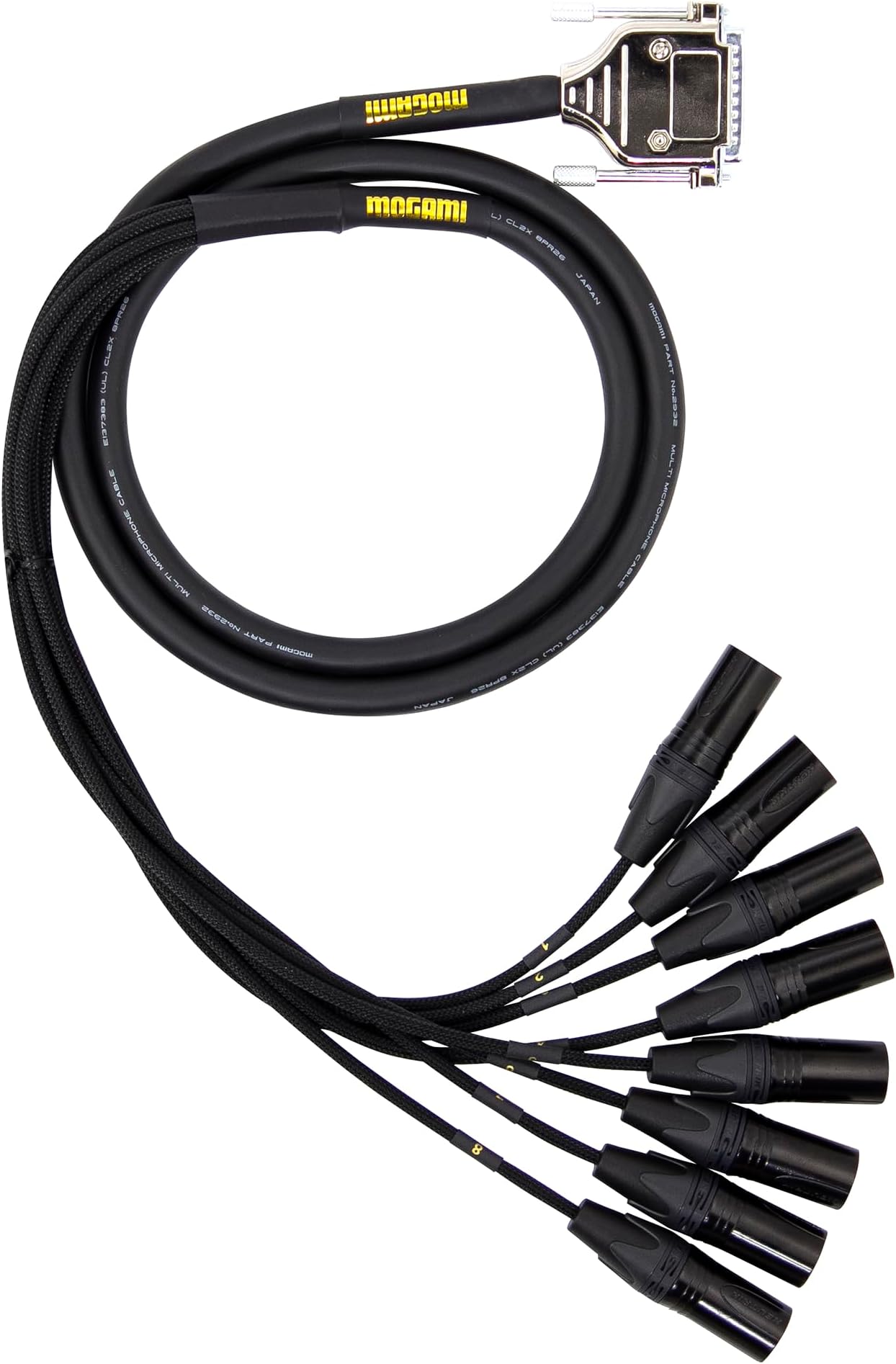 Gold DB25-XLRM Audio Snake Cable โ Pro Studio Multicore with Rugged Metal Shell, Noise Shielding & Easy ID System (05 ft)