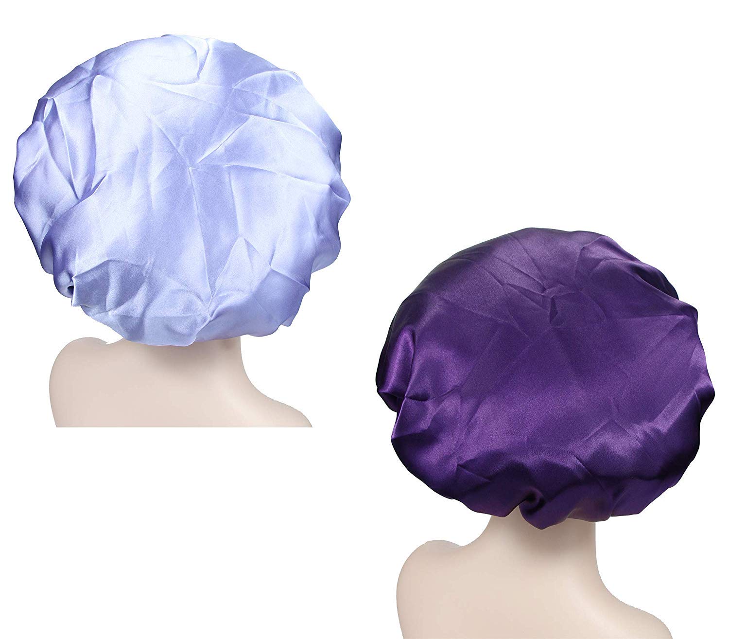 Dehman Adjustable Satin Sleep CAP Hair Bonnet Double Layered Reversible for Women Protective Sleep Hairstyles (PURPLE - LILACPURPLE) 1